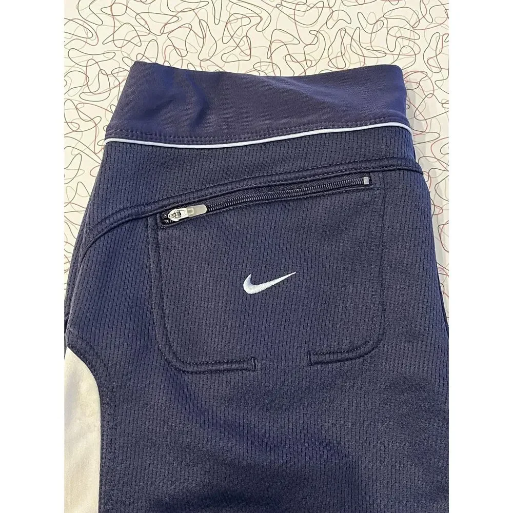 Nike Pants Womens Small Navy‎ Blue White Dri-FIT Tapered Track Athletic Gym